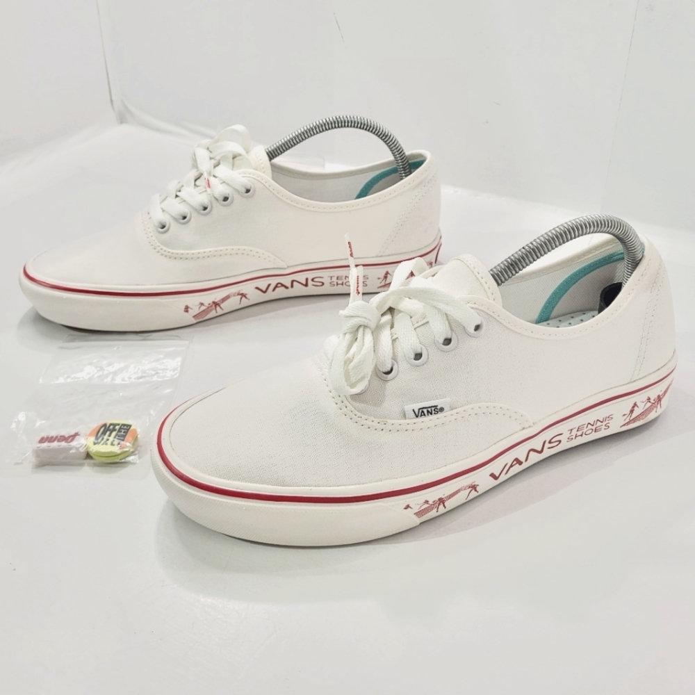 VANS PENN X COMFYCUSH AUTHENTIC BLANC DE BLANC RED SHOE M9/W10.5 LIMITED EDITION